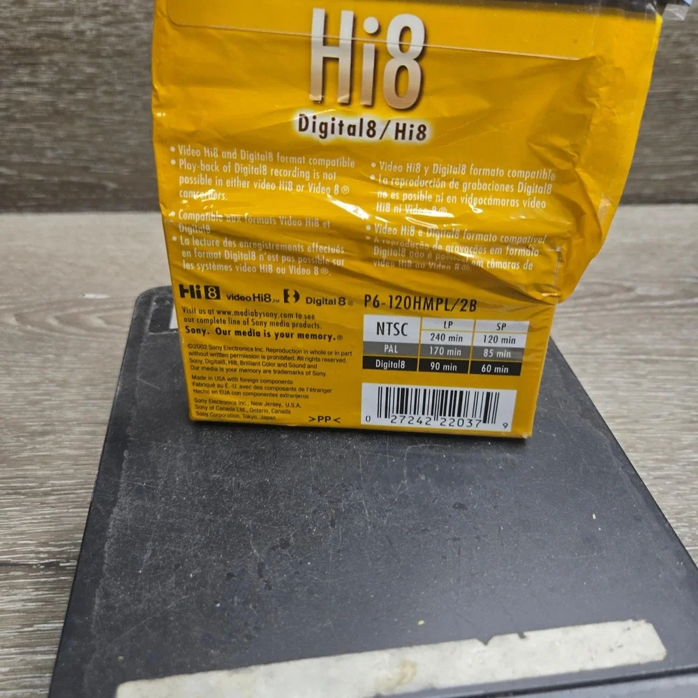 Sony Hi8 Digital8 120min HMP Video Cassette Tape Sealed P6-120HMPL/2B New